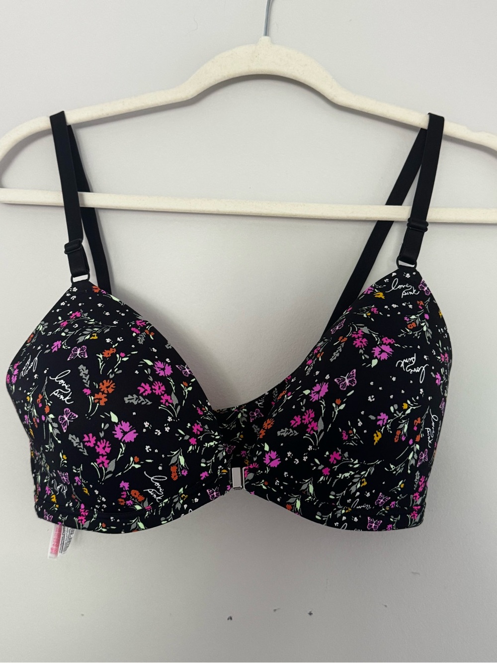 Victoria secret PINK Black Floral T-Shirt Bra - Women Intimates SIZE 34D